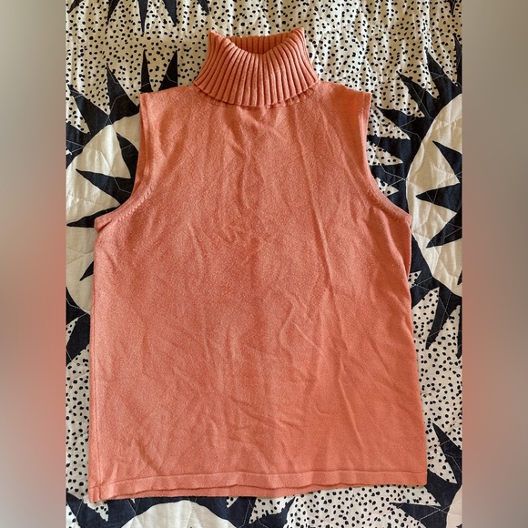 Harve Benard Tops - Vintage Harvé Benard Turtleneck Tank | Salmon | Small
